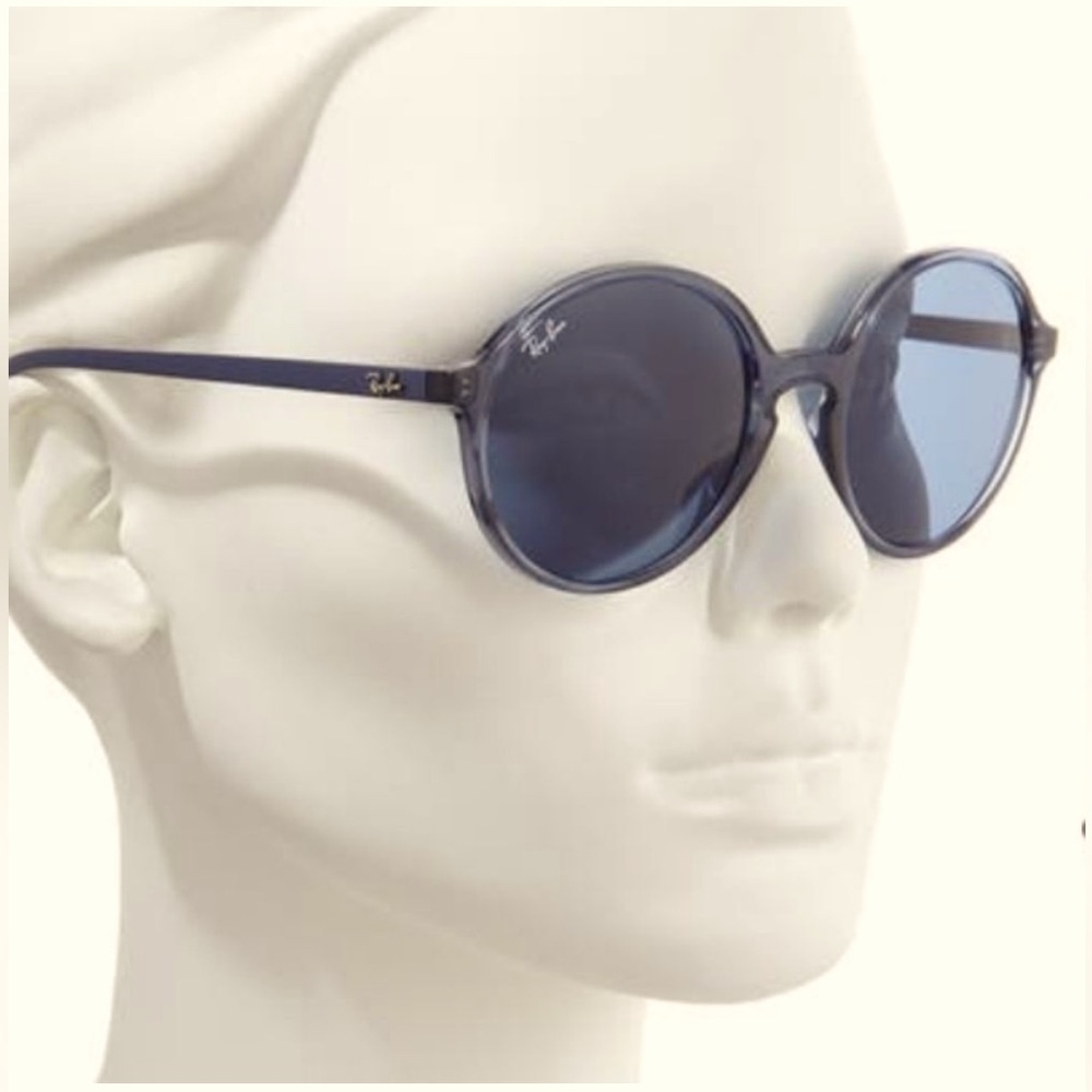 Ray-Ban 53MM Round Sunglasses- Transparent Purple/Purple Solid